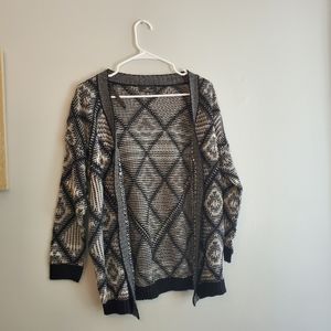 Iris argyle black and grey cardigan